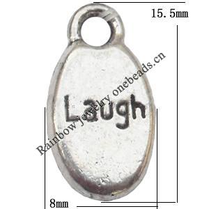 Pendant Lead-Free Zinc Alloy Jewelry Findings，8x18.5mm hole=2mm Sold per pkg of 800