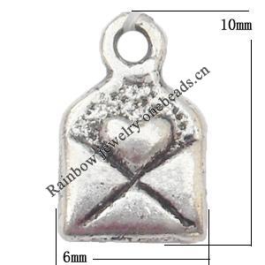 Pendant Lead-Free Zinc Alloy Jewelry Findings，6x10mm hole=1mm Sold per pkg of 2000