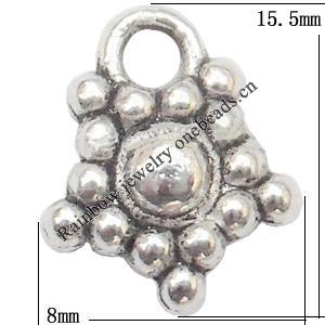 Pendant Lead-Free Zinc Alloy Jewelry Findings，8.5x10.5mm hole=1mm Sold per pkg of 1500