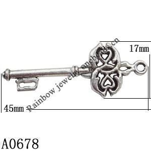Pendant Lead-Free Zinc Alloy Jewelry Findings，17x45mm hole=2mm Sold per pkg of 150