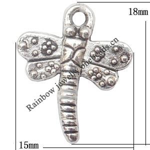 Pendant Lead-Free Zinc Alloy Jewelry Findings，18x15mm hole=1.5mm Sold per pkg of 700