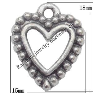 Pendant Lead-Free Zinc Alloy Jewelry Findings，18x15mm hole=1.5mm Sold per pkg of 500