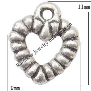 Pendant Lead-Free Zinc Alloy Jewelry Findings，9x11mm hole=1mm Sold per pkg of 1500