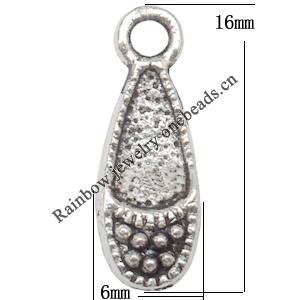 Pendant Lead-Free Zinc Alloy Jewelry Findings，16x6mm hole=1.5mm Sold per pkg of 1500