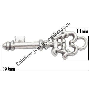 Pendant Lead-Free Zinc Alloy Jewelry Findings，30x11mm hole=3mm Sold per pkg of 500