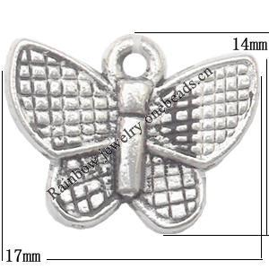 Pendant Lead-Free Zinc Alloy Jewelry Findings，17x14mm hole=1mm Sold per pkg of 500