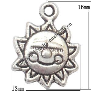 Pendant Lead-Free Zinc Alloy Jewelry Findings，16x13mm hole=1mm Sold per pkg of 800