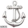 Pendant. Fashion Zinc Alloy jewelry findings. Anchor 23x19mm. Sold by Bag