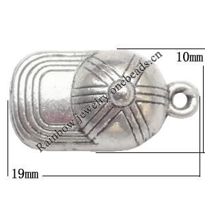 Pendant Lead-Free Zinc Alloy Jewelry Findings，19x10mm hole=1mm Sold per pkg of 400