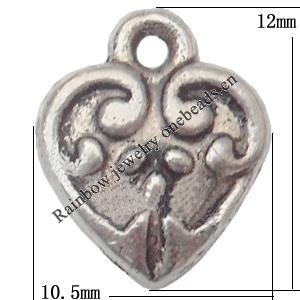 Pendant Lead-Free Zinc Alloy Jewelry Findings，12x10.5mm hole=1mm Sold per pkg of 1000