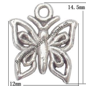 Pendant Lead-Free Zinc Alloy Jewelry Findings，12x14.5mm hole=1mm Sold per pkg of 800