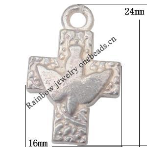 Pendant Lead-Free Zinc Alloy Jewelry Findings，16x24mm hole=2mm Sold per pkg of 300