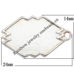 Pendant Lead-Free Zinc Alloy Jewelry Findings，14x24mm hole=1mm Sold per pkg of 300