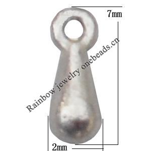 Pendant Lead-Free Zinc Alloy Jewelry Findings，2x7mm hole=0.5mm Sold per pkg of 7000