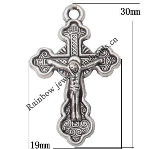 Pendant Lead-Free Zinc Alloy Jewelry Findings，19x30mm hole=1.5mm Sold per pkg of 500