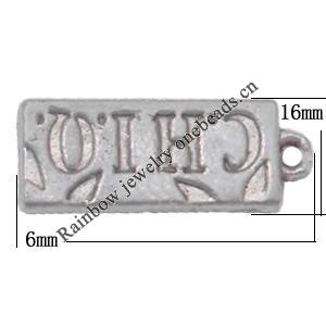 Pendant Lead-Free Zinc Alloy Jewelry Findings，16x6mm hole=1mm Sold per pkg of 800