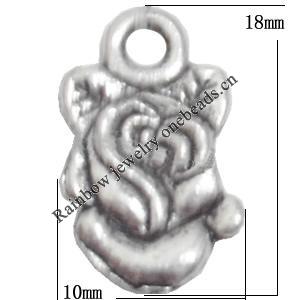 Pendant Lead-Free Zinc Alloy Jewelry Findings，10x18mm hole=2.5mm Sold per pkg of 500