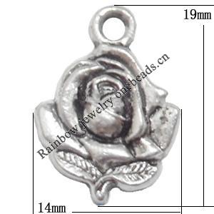 Pendant Lead-Free Zinc Alloy Jewelry Findings，14x19mm hole=2mm Sold per pkg of 500