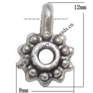 Pendant Lead-Free Zinc Alloy Jewelry Findings，12x8mm hole=1.5mm Sold per pkg of 1000