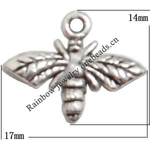 Pendant Lead-Free Zinc Alloy Jewelry Findings，17x14mm hole=1mm Sold per pkg of 1000