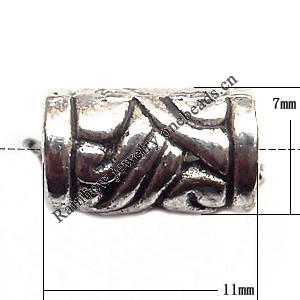 European Style Beads Zinc Alloy Jewelry Findings, Lead-free Tube 11x7mm hole=4mm, Sold per pkg of 500