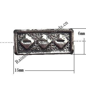 European Style Beads Zinc Alloy Jewelry Findings, Lead-free 15x6mm hole=4mm, Sold per pkg of 300