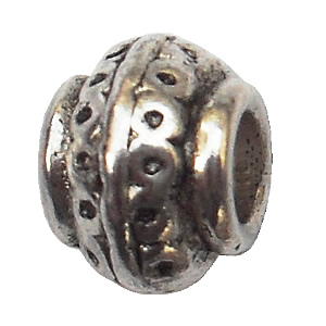 European Style Beads Zinc Alloy Jewelry Findings Lead-free, Drum 6.5x8.5mm hole=3.5mm, Sold per pkg of 600