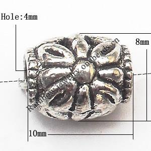 European Style Beads Zinc Alloy Jewelry Findings Lead-free, Tube 10x8mm hole=4mm, Sold per pkg of 400
