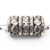 European Style Beads Zinc Alloy Jewelry Findings Lead-free, Tube 12x7mm hole=4.5mm, Sold per pkg of 500