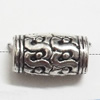 European Style Beads Zinc Alloy Jewelry Findings Lead-free, Tube 12x7mm hole=3mm, Sold per pkg of 500