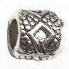 European Style Beads Zinc Alloy Jewelry Findings Lead-free, Tube 6x7mm hole=4mm, Sold per pkg of 1000