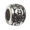 European Style Beads Zinc Alloy Jewelry Findings Lead-free, Drum 5x7mm hole=1mm, Sold per pkg of 1000