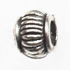 European Style Beads Zinc Alloy Jewelry Findings Lead-free, Drum 5x7mm hole=3mm, Sold per pkg of 1500