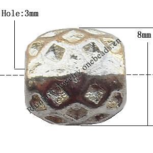 European Style Beads Zinc Alloy Jewelry Findings Lead-free, Drum 8x8mm hole=3mm, Sold per pkg of 600