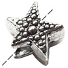 European Style Beads Zinc Alloy Jewelry Findings Lead-free, Star 11mm hole=4mm, Sold per pkg of 400