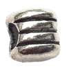 European Style Beads Zinc Alloy Jewelry Findings Lead-free, Cylinder6x5.5mm hole=2.5mm, Sold per pkg of 1500