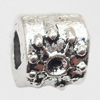 European Style Beads Zinc Alloy Jewelry Findings Lead-free, Tube 8x9mm hole=4.5mm, Sold per pkg of 400