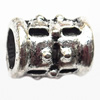 European Style Beads Zinc Alloy Jewelry Findings Lead-free, Tube 12x8mm hole=5.5mm, Sold per pkg of 300