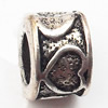 European Style Beads Zinc Alloy Jewelry Findings Lead-free, Tube 6x8mm hole=4.5mm, Sold per pkg of 800