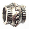 European Style Beads Zinc Alloy Jewelry Findings Lead-free, Tube 8x9mm hole=5mm, Sold per pkg of 500