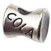 European Style Beads Zinc Alloy Jewelry Findings Lead-free, Bone 10x9mm hole=4.5mm, Sold per pkg of 300