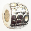 European Style Beads Zinc Alloy Jewelry Findings Lead-free, Drum 7.5x10mm hole=4.5mm, Sold per pkg of 300