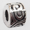European Beads Zinc Alloy Jewelry Findings Lead-free, Tube 7x10mm hole=4.5mm, Sold per pkg of 300