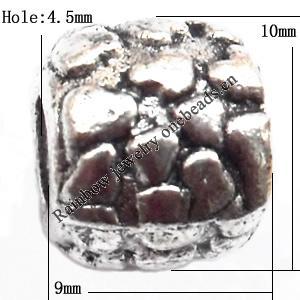 European Beads Zinc Alloy Jewelry Findings Lead-free, Drum 9x10mm hole=4.5mm, Sold per pkg of 200