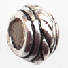 European Beads Zinc Alloy Jewelry Findings Lead-free, Drum 5x7mm hole=3mm, Sold per pkg of 1000