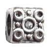 European Beads Zinc Alloy Jewelry Findings Lead-free, Rectangular 10x11mm hole=6mm, Sold per pkg of 200