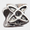 European Beads Zinc Alloy Jewelry Findings Lead-free, Flower 9x9mm hole=5mm, Sold per pkg of 300