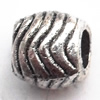 European Beads Zinc Alloy Jewelry Findings Lead-free, Drum 10x9mm hole=4.5mm, Sold per pkg of 300