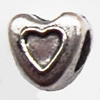 European Beads Zinc Alloy Jewelry Findings Lead-free, Heart 9x9mm hole=4.5mm, Sold per pkg of 400