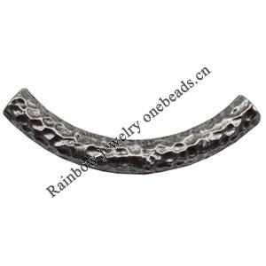 Tube，Lead-Free Zinc Alloy Jewelry Findings，61x8mm hole=2mm Sold per pkg of 40